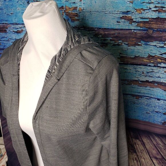 Ascend womens open front cardigan large grey gray - Picture 2 of 7